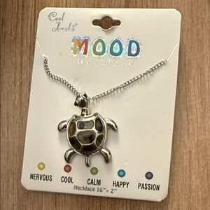 Silver Turtle Mood Necklace for Kids - Silver